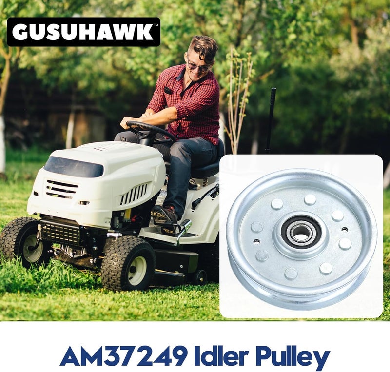 GUSUHAWK AM37249 Idler Pulley Replaces John Deere AM107468, AM37442, AM35862, AM37249 Idler Pulley for John Deere F525 GT235 GT245 GT275 LX188 RX75 S2554 STX38 X300 X500 180 265 345 Mower Deck Parts - Image 2